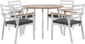 Beliani Zestaw ogrodowy stół i 4 krzesła biały CAVOLI 1