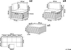 Beliani Zestaw ogrodowy Belvedere rattanowy 6-osobowy brązowy 9