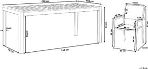 Beliani Zestaw ogrodowy stół drewniany eukaliptus i 8 krzeseł szarych GROSSETO 7
