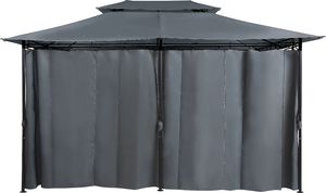 Beliani Pawilon ogrodowy 300 x 400 cm ciemnoszary COLOS 2
