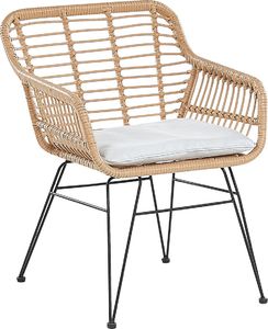 Beliani Zestaw mebli balkonowych rattanowy jasnobrązowy TRESTINA 2