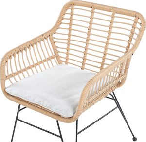 Beliani Zestaw mebli balkonowych rattanowy jasnobrązowy TRESTINA 5