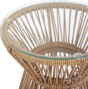 Beliani Zestaw mebli balkonowych rattanowy jasnobrązowy TRESTINA 7