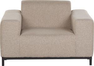 Beliani Zestaw ogrodowy tapicerowany 5-osobowy beżowy z czarnym ROVIGO 5