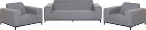 Beliani Zestaw ogrodowy tapicerowany 5-osobowy szary z czarnym ROVIGO 2