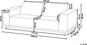 Beliani Sofa ogrodowa szara z czarnym ROVIGO 7