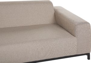Beliani Sofa ogrodowa beżowa z czarnym ROVIGO 3