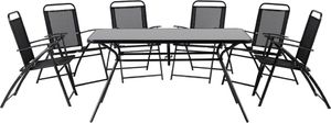 Beliani Zestaw ogrodowy stół i 6 krzeseł czarny LIVO 1