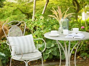 Beliani Zestaw mebli balkonowych metalowy szary CILENTO 4