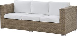 Beliani Zestaw ogrodowy rattanowy 3-osobowy biały Belluno 5