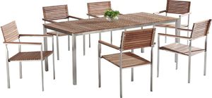 Beliani Zestaw ogrodowy drewniany stół i 6 krzeseł VIAREGGIO 1