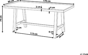 Beliani Stół do jadalni akacjowy 170x80cm biały SCANIA (97067) 5