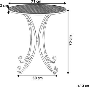 Beliani Stolik ogrodowy metalowy szary CILENTO 7