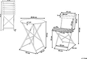 Beliani Zestaw mebli balkonowych metalowy szary FIORI 7