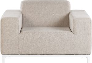 Beliani Zestaw ogrodowy tapicerowany 5-osobowy beżowy z białym ROVIGO 6