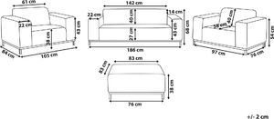Beliani Zestaw ogrodowy tapicerowany 5-osobowy beżowy z białym ROVIGO 9