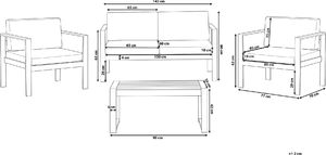Beliani Zestaw ogrodowy 4-osobowy jasnoszary SALERNO 9