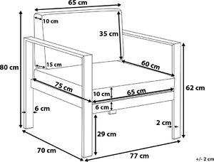Beliani Zestaw ogrodowy 4-osobowy jasnoszary SALERNO 10