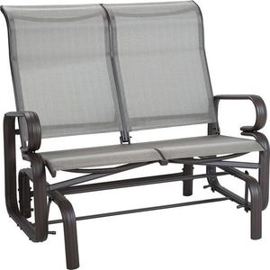 Beliani Ławka ogrodowa 114 cm bujana brązowa BORGIO 3