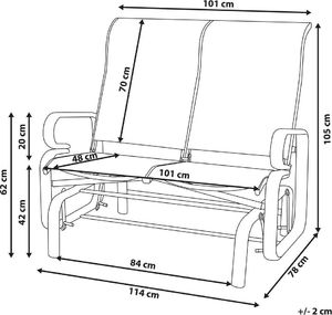 Beliani Ławka ogrodowa 114 cm bujana brązowa BORGIO 7