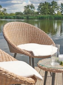 Beliani Zestaw mebli balkonowych rattanowy beżowy ORTIGIA 4