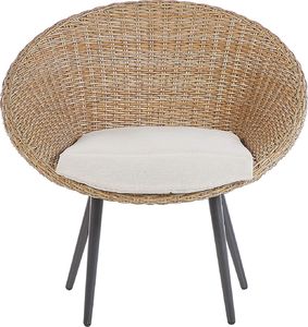 Beliani Zestaw mebli balkonowych rattanowy beżowy ORTIGIA 5