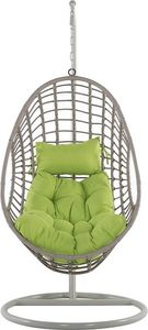 Beliani Fotel wiszący ze stojakiem rattanowy beżowoszary ARPINO 2