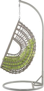 Beliani Fotel wiszący ze stojakiem rattanowy beżowoszary ARPINO 3