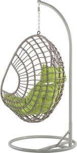 Beliani Fotel wiszący ze stojakiem rattanowy beżowoszary ARPINO 4