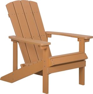 Beliani Krzesło ogrodowe jasne drewno Adirondack 1