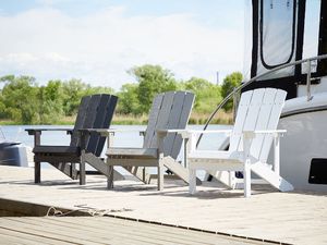 Beliani Krzesło ogrodowe jasnoszare Adirondack 3