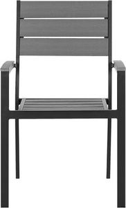 Beliani Zestaw 4 krzeseł ogrodowych szary PRATO 3