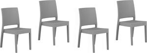 Beliani Zestaw 4 krzeseł ogrodowych jasnoszarych FOSSANO 1