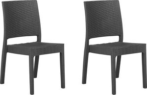 Beliani Zestaw 2 krzeseł ogrodowych szarych FOSSANO 1