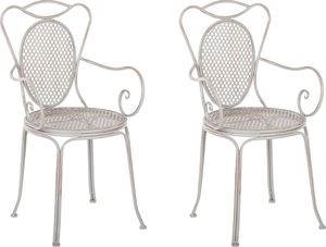 Beliani Zestaw 2 krzeseł ogrodowych metalowy szary CILENTO 1