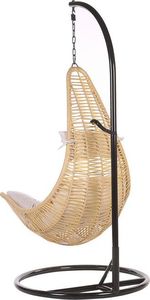 Beliani Fotel wiszący ze stojakiem rattanowy beżowy ATRI II 4