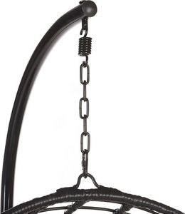 Beliani Fotel wiszący ze stojakiem rattanowy czarny ASPIO 6