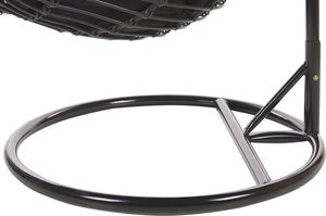 Beliani Fotel wiszący ze stojakiem rattanowy czarny ASPIO 7