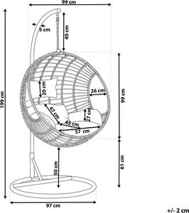 Beliani Fotel wiszący ze stojakiem rattanowy beżowy ASPIO (188759) 9