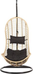 Beliani Fotel wiszący ze stojakiem rattanowy beżowy PINETO 3