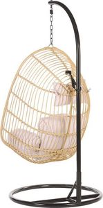 Beliani Fotel wiszący ze stojakiem rattanowy beżowy CASOLI 4