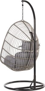 Beliani Fotel wiszący ze stojakiem rattanowy szary CASOLI (188797) 4