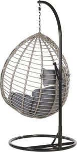 Beliani Fotel wiszący ze stojakiem rattanowy szary TOLLO (188820) 4