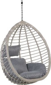 Beliani Fotel wiszący ze stojakiem rattanowy szary TOLLO (188820) 5