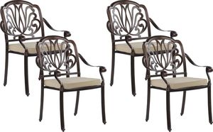 Beliani Zestaw 4 krzeseł ogrodowych brązowy ANCONA 1