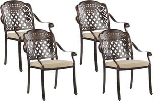 Beliani Zestaw 4 krzeseł ogrodowych brązowy MANFRIA 1