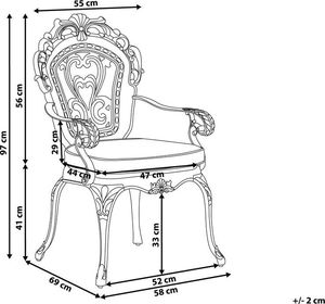 Beliani Zestaw 2 krzeseł ogrodowych brązowy SAPRI 8