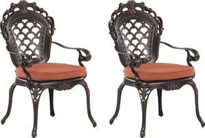 Beliani Zestaw 2 krzeseł ogrodowych brązowy LIZZANO 1