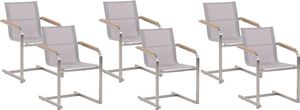 Beliani Zestaw 6 krzeseł ogrodowych beżowy COSOLETO (209143) 1