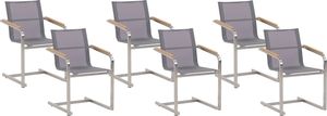 Beliani Zestaw 6 krzeseł ogrodowych szary COSOLETO (209156) 1